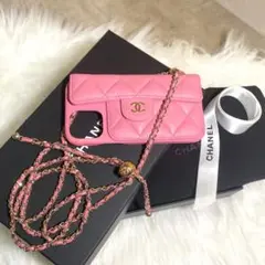 CHANEL iPhone12pro ピンク　スマホ　チェーン　ショルダー