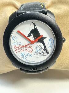 Ｌ251　腕時計　稀少・レア　UNITED COLORS OF BENETTON/ベネトン　by BULOVA/ブローバ　ECOLOGY/エコロジー　シャチ　3針　ラウンド
