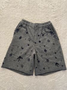 TSUMORI CHISATO 刺繍入りショートパンツ sizeM ハーフパンツ グレー ツモリチサト