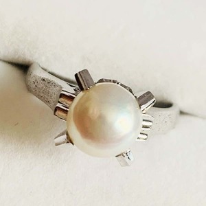 美品　天然真珠パール　シルバー銀製　指輪リング　サイズ約♯11.5　No.5118