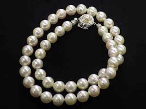 アコヤパールネックレス SV 54.2g 45cm 中宝ソーティング　Jewelry Akoya-Pearl 9.0mm Necklace