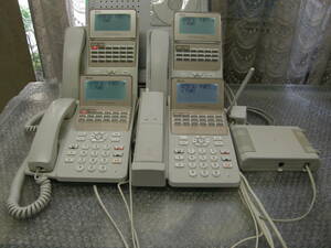 S44１　αB1-AME 工事済　停電用電話・標準２台、カールコードレス・FAXや市販の留守番電話も付けられるスター配線の４台セット。