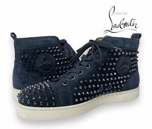 Christian Louboutin Louis Spikes クリスチャン ルブタン スパイク スタッズ ハイカット スウェード スニーカー シューズ 靴 紺 正規品