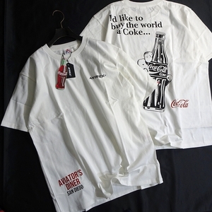 AVIREX アヴィレックス 新品 COKE 70s POP ART T-SHIRT 70年代 バックプリント 半袖 綿100% Tシャツ 3134110 030 2XL ▲012▼kkf307us