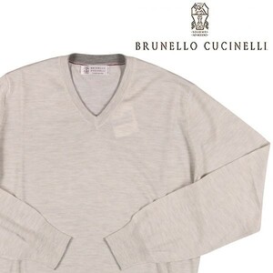 BRUNELLO CUCINELLI（ブルネロクチネリ） Vネックセーター M2400162 ライトグレー 50 22236lgy 【A22240】
