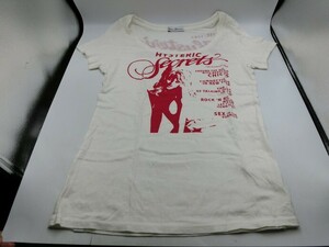 T【ヲ4-65】【送料無料】hysteric glamour ヒステリックグラマー プリント コットン 半袖Tシャツ/レディースフリー/※毛羽立ち 毛玉有