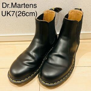 【美品】Dr.Martens ドクターマーチン チェルシーブーツ サイドゴアブーツ UK7 ブラック 黒 2976YS