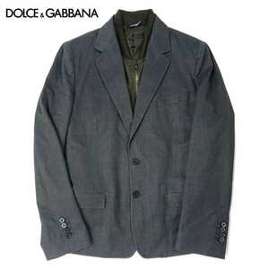 超名作 DOLCE&GABBANA ドルチェ&ガッバーナ 国内正規品 イタリア製 最高級コットンウールMA-1ドッキング2Bテーラードジャケット 46 美品