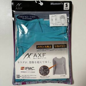 AXF axisfirm レディース　クルーネックTシャツ　長袖　サイズS ブルー
