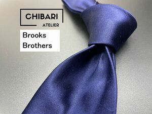 【超美品】BrooksBrothers　ブルックスブラザーズ　無地柄　ネクタイ　3本以上送料無料　ネイビー　光沢　0503264