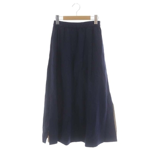 フローレント FLORENT 21SS Linen long skirt フレアスカート リネン混 ロング サイドスリット 32 紺 ネイビー /AA ■OS レディース