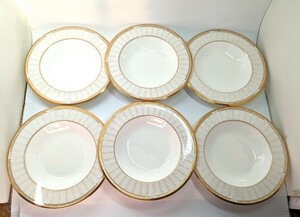 ノリタケ　インペリアルビュー　スープ皿　カレー皿　6枚セット　金彩　Noritake BONE CHINA IMPERIAL VIEW　未使用品　元箱はありません