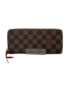 LOUIS VUITTON◆N60534/ダミエ/ポルトフォイユ・クレマンス/長財布/PVC/BRW/LV/ロゴ/レディース