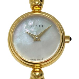 ☆☆ GUCCI グッチ バングルウォッチ GP 2700.2.L ホワイトシェル クォーツ レディース 腕時計 やや傷や汚れあり