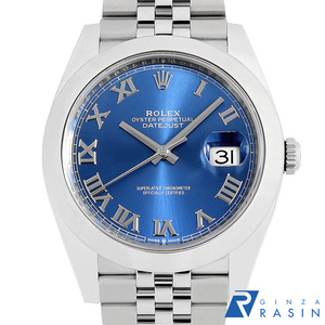 ロレックス デイトジャスト41 126300 ブルー ローマ 5列 ジュビリーブレス ランダム番 中古 メンズ 腕時計　