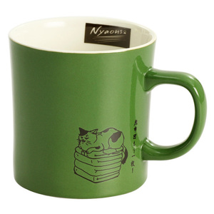 磁器単品 ニャオンズマグカップ グリーン（ねこ 猫 ネコ ぬこ キャット ねこ雑貨 キッチン雑貨 マグカップ マグ カップ）