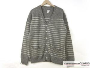 Z177■DELUXE デラックス■新品 SMOKEY RIVER　ボーダーカーディガン XL GRAY■