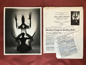 ◆ アメリカ ダンサー JEAN LEON DESTINE ジャン・レオン・デスティネ 写真と資料 1975年頃 ◆ 舞踊家 ハイチ