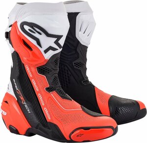 US 9.5 / EU 44 - ブラック/Fluo レッド/ホワイト - ALPINESTARS アルパインスターズ Supertech V ブーツ