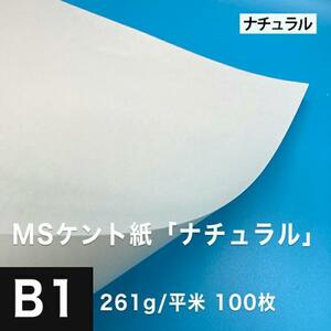 ケント紙 b1 MSケント紙 ナチュラル 261g/平米 B1サイズ：100枚 画用紙 白 ラッピング 包装紙 DIY 工作用紙 アート作品 手芸 印刷紙