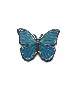 青緑の蝶のブローチ