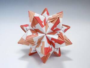 くす玉　30枚組　折り紙　ユニット　O-3　3色　茶色　薄茶色　レンガ色　kusudama　origami　ハンドメイド
