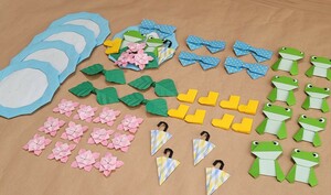 折り紙 リース キット 6月 梅雨 飾り 工作 5組セット ②