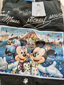 東京ディズニーシー　公式　お土産　Tシャツ　ミッキーミニー　チップとデール　黒色　Mサイズ　サマーシャツ　ミッキーマウス