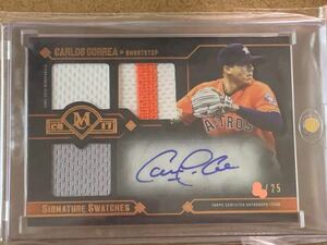 2017 topps museum collection calros correa auto /25