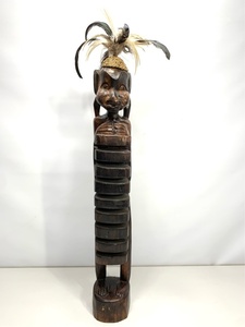 希少　プリミティブアート　78cm　木彫り　置物　アフリカ　民芸品　アンティークインテリア　ヴィンテージ雑貨 5737 12