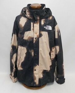 □Supreme x THE NORTH FACE シュプリーム ノースフェイス 21AW BLEACHED DENIM PRINT MOUNTAIN JACKET NP52100I ブラック サイズXL