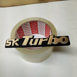 レアなエンブレムまつり! SK TURBO 三陽機器 エンブレム 未使用品 保存のスレなどあるが多分裏の両面テープまで当時物 ジャンク扱NCNRで　