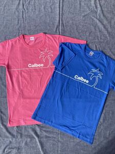【未使用品】Calbee カルビーTシャツ 2枚セット　青　ピンク半袖Tシャツ 起業物　当時物　昭和レトロ　ファンシー　SEIBU 西武デパート