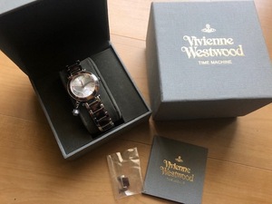 使用感ない 美品 付属品付 Vivienne Westwood ヴィヴィアン ウエストウッド SWISS VV006SLBR マーブル べっ甲調 クオーツ ボーイズ 腕時計