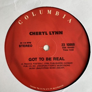 ◆ Cheryl Lynn - Got To Be Real ◆12inch US盤 DISCOヒット!!