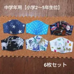 立体型マスク   男の子柄6枚セット【中学年用】ハンドメイド