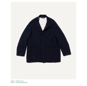 【送料無料】A.PRESSE 23AW Tweed Hunting Jacket / Navy サイズ2 アプレッセ COMOLI コモリ