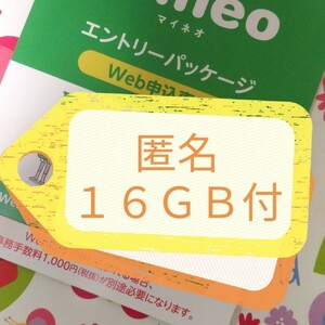 匿名 オマケ１６GB付 再発行有 マイぴたキャンペーン適用 mineoマイネオエントリーパッケージ コード 楽天　紹介 URL 契約手数料無料 492