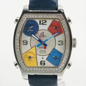 s1114501 JACOB ジェイコブ ファイブタイムゾーン 腕時計 ブランド シルバー ファッション 時計 動作確認済 中古品