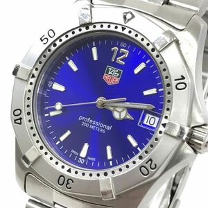 美品 TAGHEUER タグホイヤー PROFESSIONAL プロフェッショナル 腕時計 クオーツ WK1116-0 コレクション ブルー 青 電池交換済 動作確認済