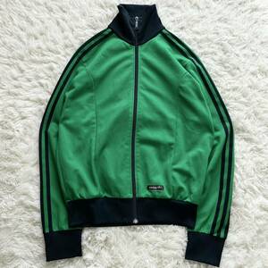 希少 極美品 90s adidas アディダス トラックジャケット ジャージ 緑 グリーン トレフォイル ワンポイントロゴ ヴィンテージ ビンテージ