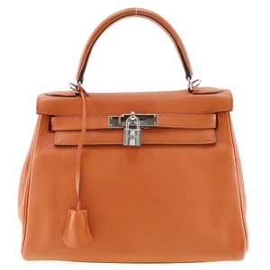 HERMES エルメス ケリー28 2WAYショルダー Y ハンドバッグ トゴ フー オレンジ レディース【H112724377】中古