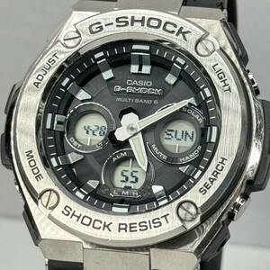 美品 G-SHOCK GST-W310-1AJF G-STEEL/Gスチール タフソーラー 電波受信 電波ソーラー マルチバンド6 アナログ/デジタル ブラック シルバー