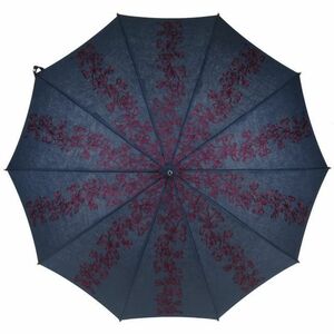 傘 日傘 レディース 長傘 前原光榮商店 コード刺繍 麻 高級 パラソル ネイビー