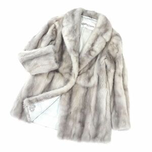 4-ZDF232 fur Couture サファイアミンク MINK ミンクファー 最高級毛皮 ハーフコート 毛質 艶やか 柔らか ライトグレー レディース