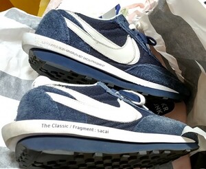 中古 27.5 Fragment sacai Nike LD Waffle Blackended Blue フラグメント サカイ ナイキ ワッフル ブルー トリプルコラボ DH2684-400