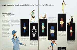稀少・時計広告！1968年オメガ 時計広告/Omega Automatic Watch/レディース/ジュエリー/Y