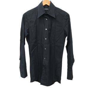ドルチェ&ガッバーナ ドルガバ DOLCE&GABBANA ドレスシャツ イタリア製 長袖 黒 ブラック 37 約M 1028 STK メンズ