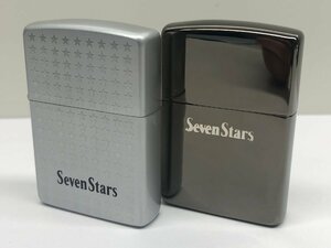 7【美品】セブンスター SevenStars ロゴ 星 スター ZIPPO ジッポ 2個セット 喫煙具 コレクション 本体のみ