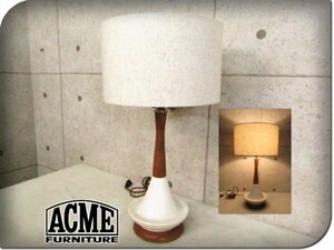 ■美品■ACME Furniture■高級■MATHEW LAMP/マシュー ランプ■ラバーウッド/スチール/麻■テーブルランプ/テーブルライト■eee5815k